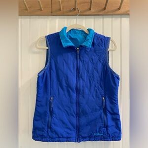 L.L.Bean Lightweight Blue Quilted Vest Polyester Nylon Zipper Small
